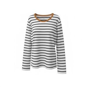 Madewell Northside Long Sleeve Vintage Tee Etta Stripe - Mustard Neck - Size M